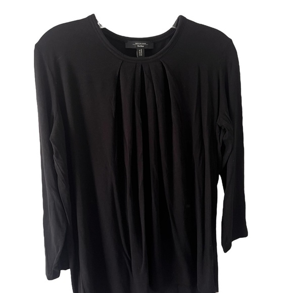 MaxMara Weekend Black Pullover Pleated Front Top Blouse Size Medium - Picture 2 of 6
